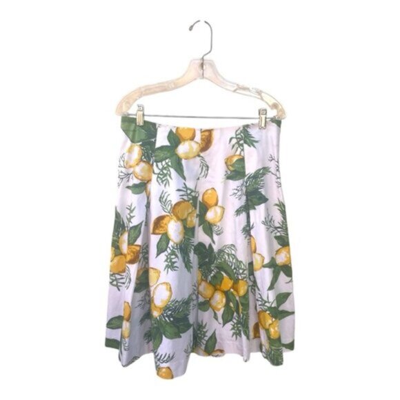Talbots Lemon Print Skirt Women's A-Line Flare Side Zip Cotton Size 6 - Picture 10 of 10